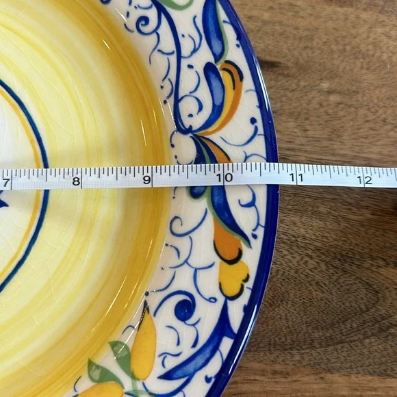 Pier 1 Mirandela Blue Yellow Paisley 11” Serving Plate Portugal Discontinued - Picture 4 of 4
